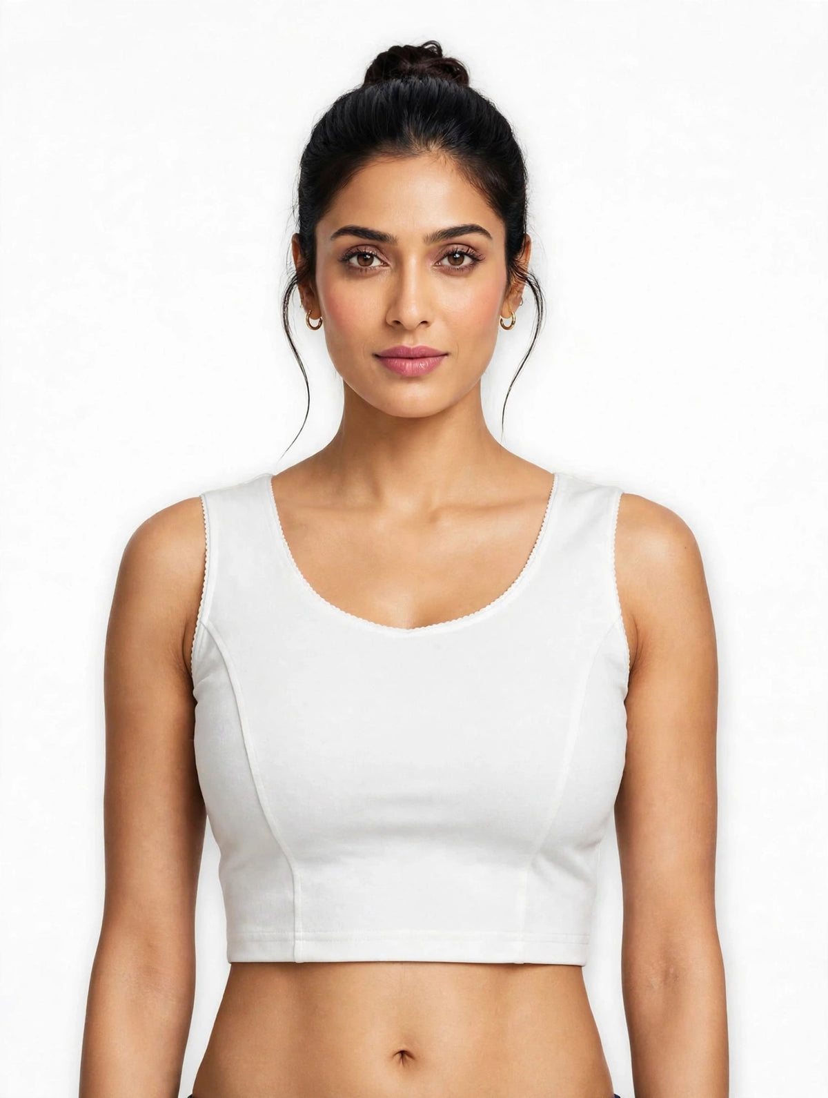 NIJER FASHION Women's Readymade Sleeveless Deep U Back Dori Saree Blouse