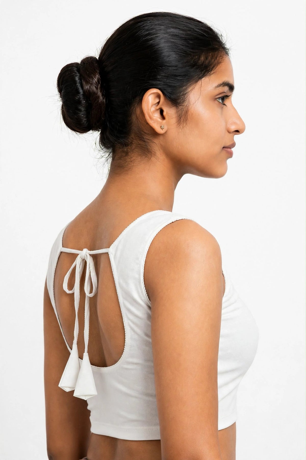 NIJER FASHION Women's Readymade Sleeveless Deep U Back Dori Saree Blouse