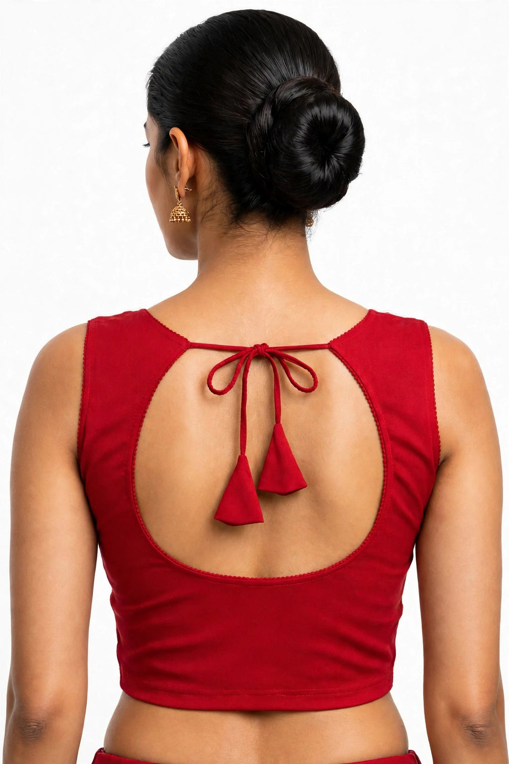 NIJER FASHION Women's Readymade Sleeveless Deep U Back Dori Saree Blouse