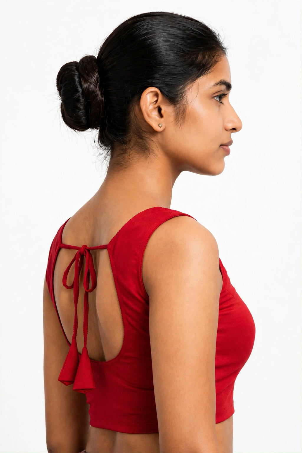 NIJER FASHION Women's Readymade Sleeveless Deep U Back Dori Saree Blouse