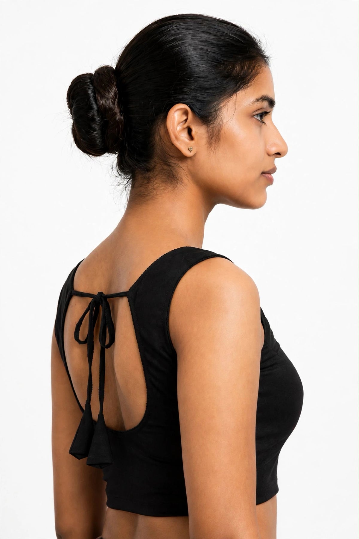NIJER FASHION Women's Readymade Sleeveless Deep U Back Dori Saree Blouse