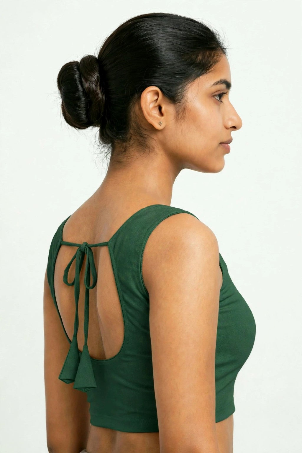 NIJER FASHION Women's Readymade Sleeveless Deep U Back Dori Saree Blouse