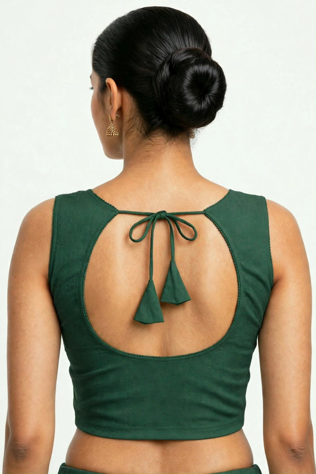NIJER FASHION Women's Readymade Sleeveless Deep U Back Dori Saree Blouse