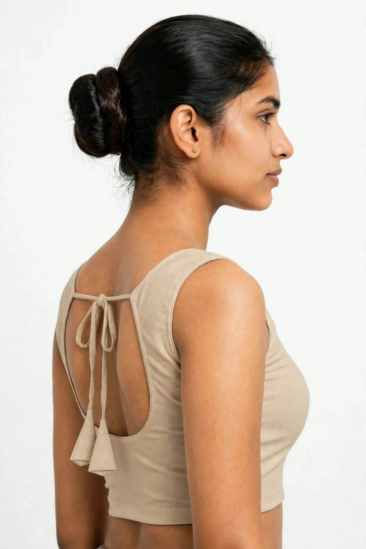 NIJER FASHION Women's Readymade Sleeveless Deep U Back Dori Saree Blouse
