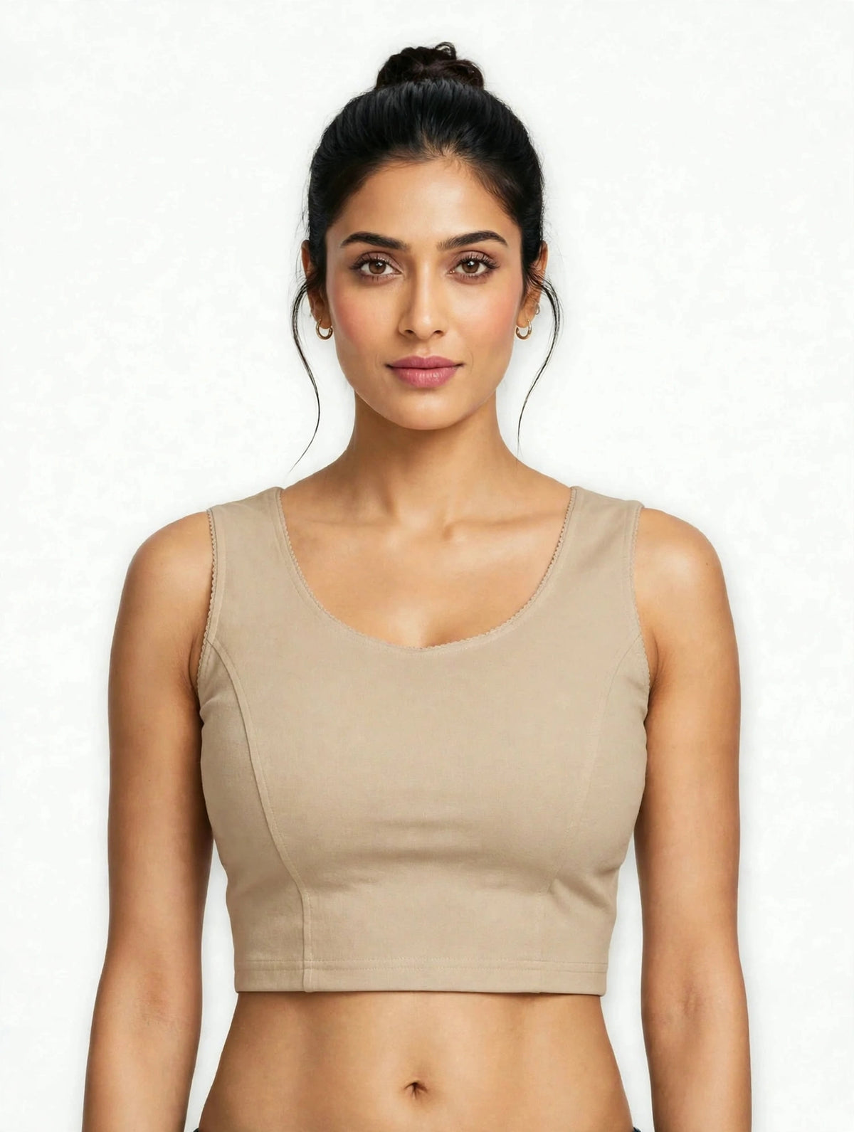 NIJER FASHION Women's Readymade Sleeveless Deep U Back Dori Saree Blouse