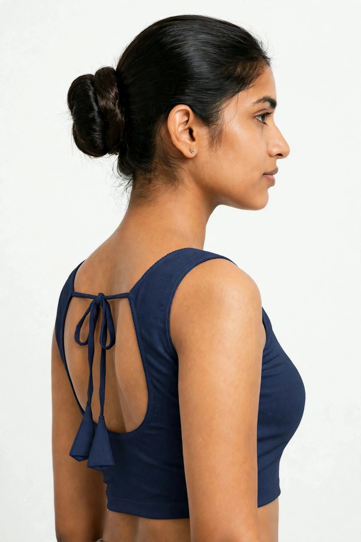 NIJER FASHION Women's Readymade Sleeveless Deep U Back Dori Saree Blouse